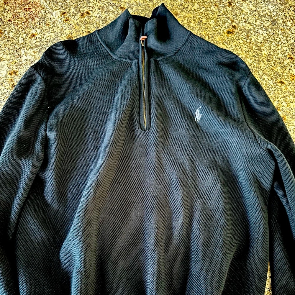 Polo V-neck zip sweater